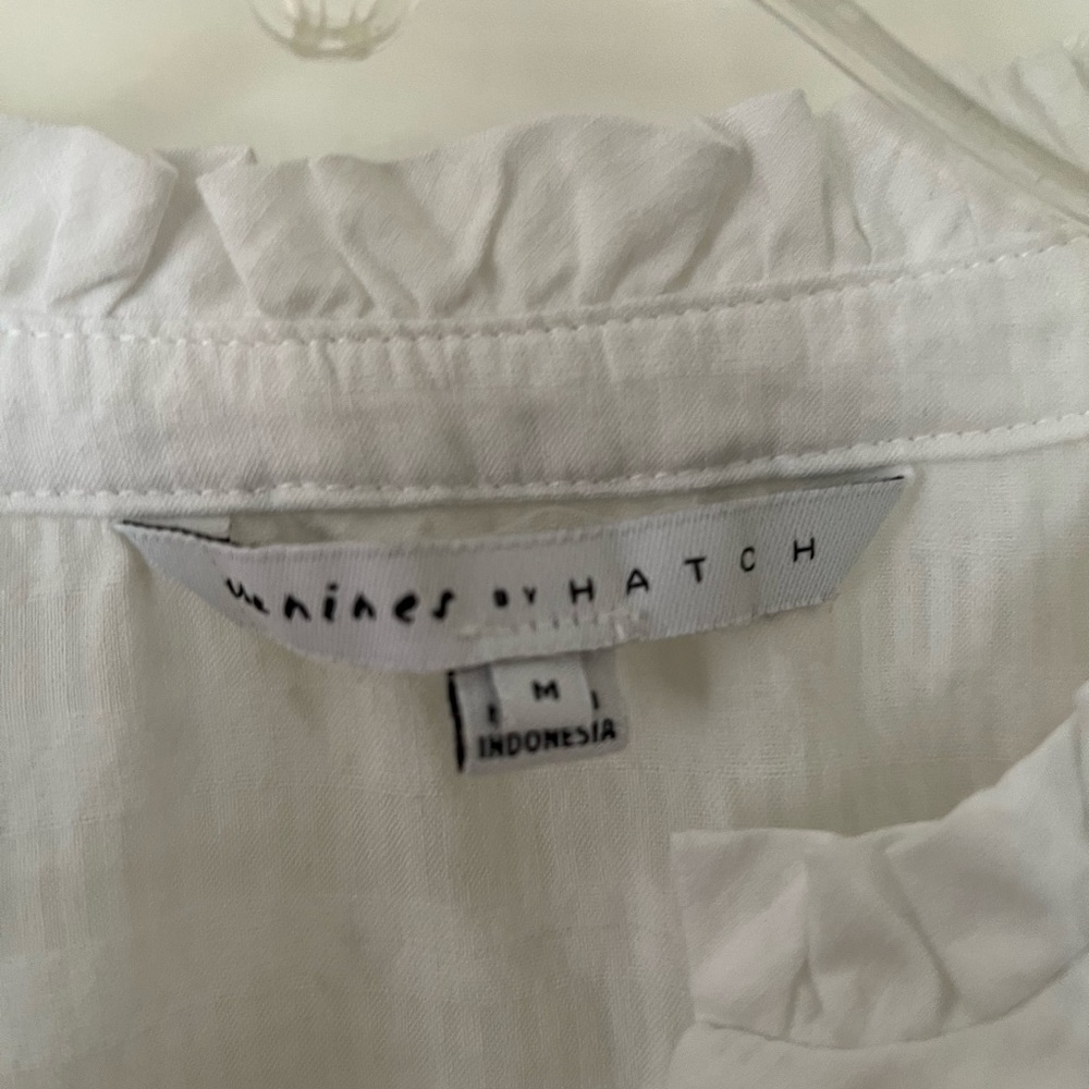 The Nines by Hatch White Pintuck Maternity Button Down Shirt | Size M - Picture 5 of 7